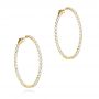 18k Yellow Gold 18k Yellow Gold Large Diamond Hoop Earrings - Front View -  107086 - Thumbnail