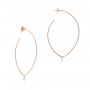 14k Rose Gold 14k Rose Gold Large Hoop Round Diamond Earrings - Front View -  106692 - Thumbnail