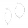  Platinum Platinum Large Hoop Round Diamond Earrings - Front View -  106692 - Thumbnail