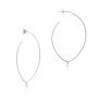 18k White Gold 18k White Gold Large Hoop Round Diamond Earrings - Front View -  106692 - Thumbnail