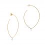 14k Yellow Gold 14k Yellow Gold Large Hoop Round Diamond Earrings - Front View -  106692 - Thumbnail