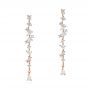 18k Rose Gold 18k Rose Gold Linear Drop Multi-shape Diamond Earrings - Three-Quarter View -  107000 - Thumbnail