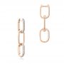 14k Rose Gold 14k Rose Gold Link Diamond Earrings - Front View -  107072 - Thumbnail