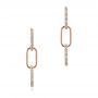 14k Rose Gold 14k Rose Gold Link Diamond Earrings - Three-Quarter View -  107072 - Thumbnail