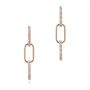 14k Rose Gold 14k Rose Gold Link Diamond Earrings - Three-Quarter View -  107072 - Thumbnail