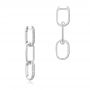 18k White Gold 18k White Gold Link Diamond Earrings - Front View -  107072 - Thumbnail