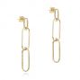 14k Yellow Gold 14k Yellow Gold Link Diamond Earrings - Front View -  106986 - Thumbnail