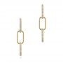 18k Yellow Gold 18k Yellow Gold Link Diamond Earrings - Three-Quarter View -  107072 - Thumbnail