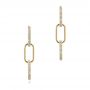 14k Yellow Gold 14k Yellow Gold Link Diamond Earrings - Three-Quarter View -  107072 - Thumbnail