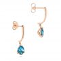 18k Rose Gold 18k Rose Gold London Blue Topaz Dangle Earrings - Front View -  106405 - Thumbnail