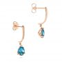 14k Rose Gold 14k Rose Gold London Blue Topaz Dangle Earrings - Front View -  106405 - Thumbnail