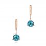 14k Rose Gold 14k Rose Gold London Blue Topaz Dangle Earrings - Three-Quarter View -  106405 - Thumbnail