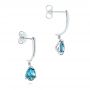 18k White Gold 18k White Gold London Blue Topaz Dangle Earrings - Front View -  106405 - Thumbnail