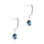 14k White Gold London Blue Topaz Dangle Earrings - Front View -  108018 - Thumbnail
