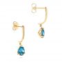 18k Yellow Gold 18k Yellow Gold London Blue Topaz Dangle Earrings - Front View -  106405 - Thumbnail