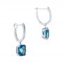  Platinum Platinum London Blue Topaz Huggies - Front View -  106004 - Thumbnail