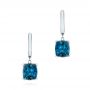  Platinum Platinum London Blue Topaz Huggies - Three-Quarter View -  106004 - Thumbnail