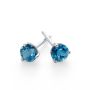 14k White Gold London Blue Topaz Martini Studs - Flat View -  108111 - Thumbnail
