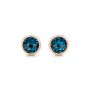 18k Rose Gold 18k Rose Gold London Blue Topaz Stud Earrings - Three-Quarter View -  102662 - Thumbnail