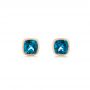 18k Rose Gold 18k Rose Gold London Blue Topaz Stud Earrings - Three-Quarter View -  106034 - Thumbnail