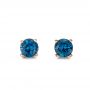 14k Rose Gold 14k Rose Gold London Blue Topaz Stud Earrings - Three-Quarter View -  106379 - Thumbnail