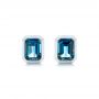  Platinum London Blue Topaz Stud Earrings