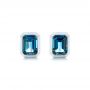  Platinum Platinum London Blue Topaz Stud Earrings - Three-Quarter View -  105415 - Thumbnail