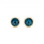 18k Yellow Gold 18k Yellow Gold London Blue Topaz Stud Earrings - Three-Quarter View -  102662 - Thumbnail