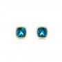 18k Yellow Gold 18k Yellow Gold London Blue Topaz Stud Earrings - Three-Quarter View -  106034 - Thumbnail