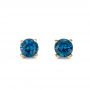 14k Yellow Gold 14k Yellow Gold London Blue Topaz Stud Earrings - Three-Quarter View -  106379 - Thumbnail