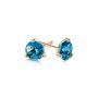 14k Rose Gold 14k Rose Gold London Blue Topaz Stud Martini Earrings - Front View -  106399 - Thumbnail