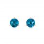 18k Rose Gold 18k Rose Gold London Blue Topaz Stud Martini Earrings - Three-Quarter View -  106399 - Thumbnail