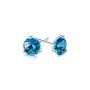 14k White Gold 14k White Gold London Blue Topaz Stud Martini Earrings - Front View -  106399 - Thumbnail