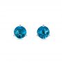 14k White Gold 14k White Gold London Blue Topaz Stud Martini Earrings - Three-Quarter View -  106399 - Thumbnail