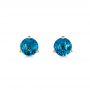 14k Yellow Gold 14k Yellow Gold London Blue Topaz Stud Martini Earrings - Three-Quarter View -  106399 - Thumbnail