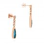14k Rose Gold London Blue Topaz And Diamond Drop Earrings - Front View -  105397 - Thumbnail