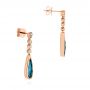 18k Rose Gold 18k Rose Gold London Blue Topaz And Diamond Drop Earrings - Front View -  105397 - Thumbnail