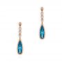 14k Rose Gold London Blue Topaz And Diamond Drop Earrings - Three-Quarter View -  105397 - Thumbnail