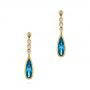18k Yellow Gold London Blue Topaz And Diamond Drop Earrings