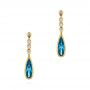 14k Yellow Gold 14k Yellow Gold London Blue Topaz And Diamond Drop Earrings - Three-Quarter View -  105397 - Thumbnail