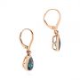 14k Rose Gold London Blue Topaz And Diamond Earrings - Front View -  106056 - Thumbnail