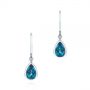 18k White Gold 18k White Gold London Blue Topaz And Diamond Earrings - Three-Quarter View -  106056 - Thumbnail