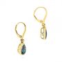 18k Yellow Gold 18k Yellow Gold London Blue Topaz And Diamond Earrings - Front View -  106056 - Thumbnail