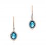 18k Rose Gold 18k Rose Gold London Blue Topaz And Diamond Leverback Earrings - Three-Quarter View -  105432 - Thumbnail