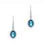 18k White Gold 18k White Gold London Blue Topaz And Diamond Leverback Earrings - Three-Quarter View -  105432 - Thumbnail