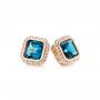 18k Rose Gold 18k Rose Gold London Blue Topaz And Diamond Stud Earrings - Front View -  105417 - Thumbnail