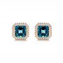 18k Rose Gold London Blue Topaz And Diamond Stud Earrings