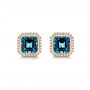 18k Rose Gold London Blue Topaz And Diamond Stud Earrings