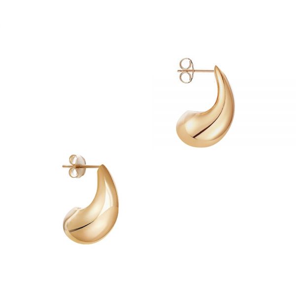 14k Rose Gold 14k Rose Gold Mini Teardrop Dome Earrings - Front View - 107694