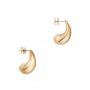 18k Rose Gold 18k Rose Gold Mini Teardrop Dome Earrings - Front View -  107694 - Thumbnail